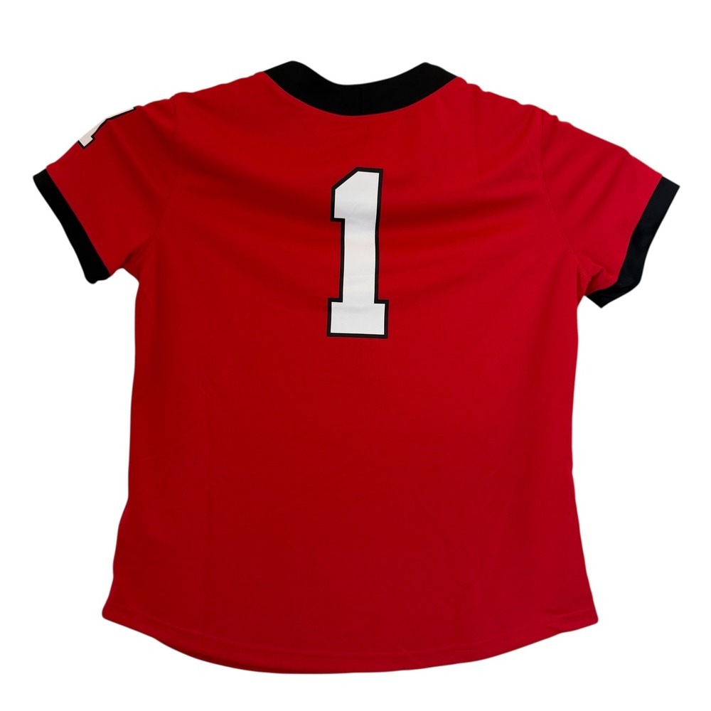 Nike Georgia Bulldogs Women's Red Football 1 Jersey Medium Dri-FIT NCWF-08AR NEW - Picture 9 of 12